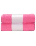 ARTG SUBLI-Me® Bath Towel with Personalisable Border, Anthracite Grey 70 x 140 cm, AR081 – Pink