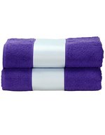 ARTG SUBLI-Me® Badetuch mit personalisierbarer Bordüre, Light Blue 70 x 140 cm, AR081 – Viola