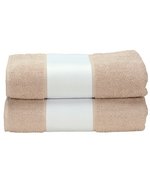 ARTG SUBLI-Me® Badetuch mit personalisierbarer Bordüre, Light Blue 70 x 140 cm, AR081 – Sabbia