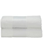 ARTG SUBLI-Me® Badetuch mit personalisierbarer Bordüre, Light Blue 70 x 140 cm, AR081 – Bianco