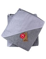 ARTG Babiezz® Baby Kapuzenhandtuch 100x100 cm – Anthracite Grey/Light Grey