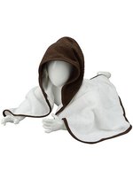 ARTG Kapuzenhandtuch aus 100% Baumwolle, Black/Black 75 x 75 cm, ARB032 – White/Chocolate Brown/Chocolate Brown