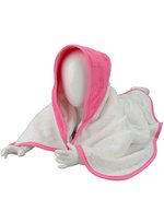 ARTG Kapuzenhandtuch aus 100% Baumwolle, Black/Black 75 x 75 cm, ARB032 – White/Pink/Pink