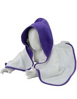 ARTG Kapuzenhandtuch aus 100% Baumwolle, Black/Black 75 x 75 cm, ARB032 – White/Purple/Purple