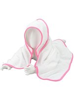 ARTG Kapuzenhandtuch aus 100% Baumwolle, Black/Black 75 x 75 cm, ARB032 – White/White/Pink