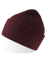 Atlantis Grob gestrickte Oak Beanie mit Bündchen – Burgundy Melange