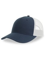 Atlantis Zion Cap aus recyceltem Polyester-Twill, Black/Black One Size, AT107 – Blu navy/Bianco