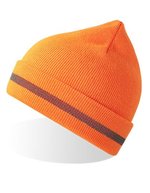 Atlantis Workout Beanie Recycled mit Reflektoren – Orange Fluo