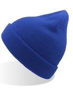 Atlantis Wind Beanie aus recyceltem Polyester für Kinder, Black One Size, AT124 – Royal