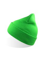 Winddichte Beanie aus recyceltem Polyester – Green Fluo