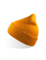 Winddichte Beanie aus recyceltem Polyester – Mustard