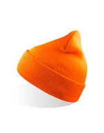 Winddichte Beanie aus recyceltem Polyester – Orange Fluo