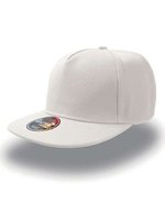 Atlantis Snap Five Cap mit PVC-Verschluss, Black One Size, AT401 – Blanc