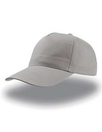 Atlantis Start Five Cap aus 100% Baumwolle, Black One Size, AT502 – Light Grey