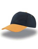 Atlantis Start Five Cap aus 100% Baumwolle, Black One Size, AT502 – Navy/Yellow