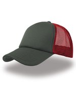 Atlantis Strukturierte Rapper Cap mit PVC-Verschluss, Black/Black One Size, AT505 – Dark Grey/Red/Dark Grey
