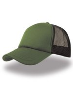 Atlantis Strukturierte Rapper Cap mit PVC-Verschluss, Black/Black One Size, AT505 – Olive/Black/Olive