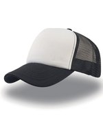 Atlantis Strukturierte Rapper Cap mit PVC-Verschluss, Black/Black One Size, AT505 – White/Black/Black