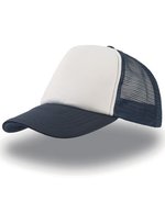 Atlantis Strukturierte Rapper Cap mit PVC-Verschluss, Black/Black One Size, AT505 – White/Navy/Navy