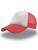 Atlantis Strukturierte Rapper Cap mit PVC-Verschluss, Black/Black One Size, AT505 – White/Red/Red