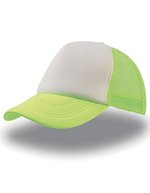 Atlantis Strukturierte Rapper Cap mit PVC-Verschluss, Black/Black One Size, AT505 – White/Yellow Fluo/Yellow Fluo