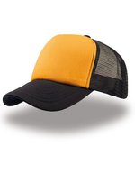 Atlantis Strukturierte Rapper Cap mit PVC-Verschluss, Black/Black One Size, AT505 – Yellow/Black/Black