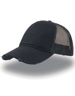 Atlantis Rapper Destroyed Cap mit Mesh-Details, Black/Black One Size, AT510 – Bild 2