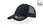 Atlantis Rapper Destroyed Cap mit Mesh-Details, Black/Black One Size, AT510 – Bild 7