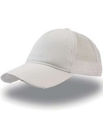 Atlantis Rapper Destroyed Cap mit Mesh-Details, Black/Black One Size, AT510 – Bianco/Bianco