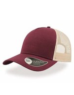 Atlantis Rapper Baumwollcap mit Mesh-Design, Black/Black One Size, AT511 – Burgundy/Stone