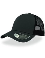 Atlantis Rapper Baumwollcap mit Mesh-Design, Black/Black One Size, AT511 – Dark Grey/Black