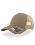 Atlantis Rapper Baumwollcap mit Mesh-Design, Black/Black One Size, AT511 – Khaki/Stone