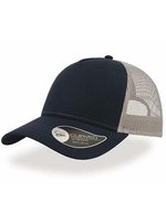 Atlantis Rapper Baumwollcap mit Mesh-Design, Black/Black One Size, AT511 – Navy/Grey