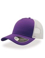 Atlantis Rapper Baumwollcap mit Mesh-Design, Black/Black One Size, AT511 – Purple/White