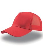 Atlantis Rapper Baumwollcap mit Mesh-Design, Black/Black One Size, AT511 – Red/Red
