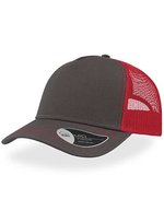 Atlantis Rapper Canvas Cap mit Mesh-Detail – Dark Grey/Red