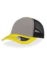 Atlantis Rapper Canvas Cap mit Mesh-Detail, Navy/Yellow One Size, AT527 – Grey/Bright Yellow/Black