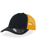 Atlantis Rapper Canvas Cap mit Mesh-Detail – Navy/Yellow