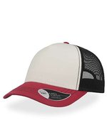 Atlantis Rapper Canvas Cap mit Mesh-Detail, Navy/Yellow One Size, AT527 – White/Burgundy/Black