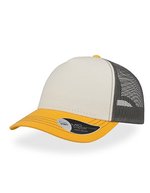 Atlantis Rapper Canvas Cap mit Mesh-Detail, Navy/Yellow One Size, AT527 – White/Gold/Dark Grey