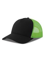 Casquette Rapper Cotton-S – Black/Green Fluo