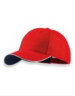 Atlantis Pilot Piping Sandwich Cap aus Baumwolle, Black/White One Size, AT602 – Red/White/Navy