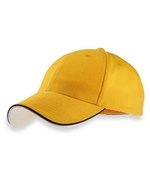 Atlantis Pilot Piping Sandwich Cap aus Baumwolle – Yellow/Navy/White