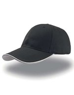 Atlantis Zoom Piping Sandwich Cap mit Klettverschluss, Black/White One Size, AT609 – Black/White/Grey