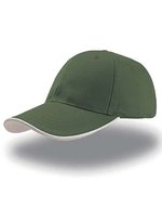 Atlantis Zoom Piping Sandwich Cap mit Klettverschluss, Black/White One Size, AT609 – Bottle Green/White/Khaki