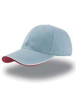 Atlantis Zoom Piping Sandwich Cap mit Klettverschluss, Black/White One Size, AT609 – Light Blue/White/Red