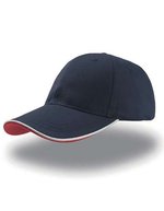 Atlantis Zoom Piping Sandwich Cap mit Klettverschluss, Black/White One Size, AT609 – Navy/White/Red