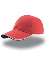 Atlantis Zoom Piping Sandwich Cap mit Klettverschluss, Black/White One Size, AT609 – Red/White/Navy