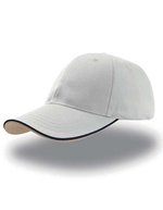 Atlantis Zoom Piping Sandwich Cap mit Klettverschluss, Black/White One Size, AT609 – White/Navy/Khaki