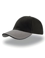 Atlantis Liberty Sandwich Cap aus Baumwolle, Turquoise/White One Size, AT610 – Black/Grey/Black